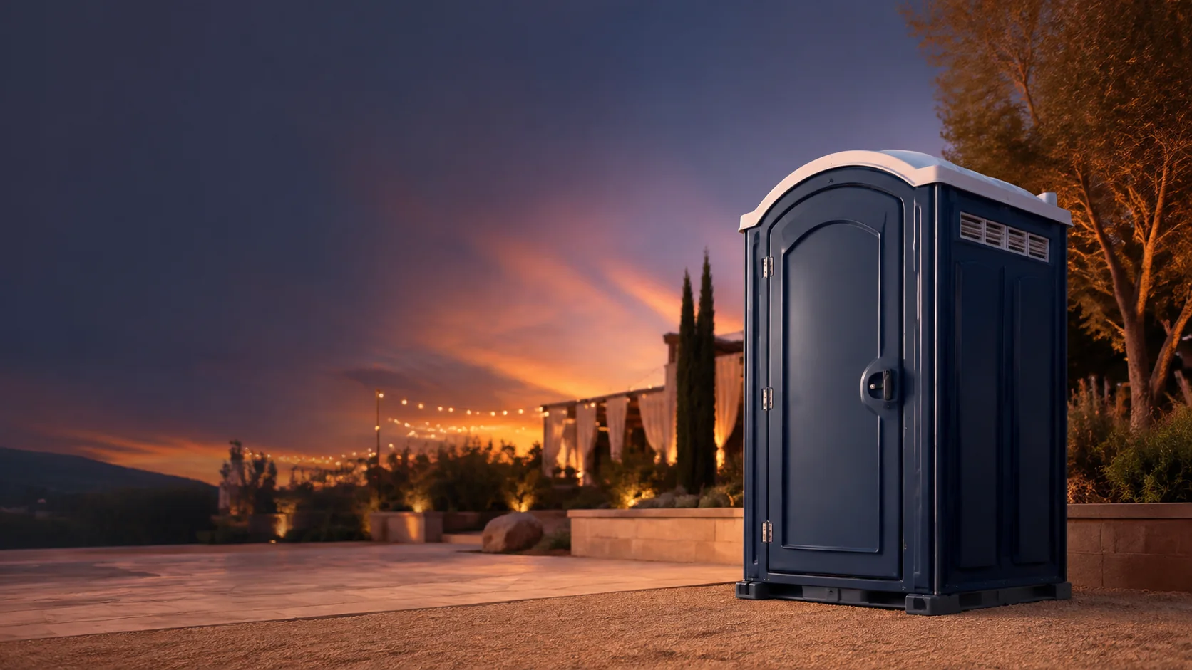 Portable restroom shown for rental planning in Easton, PA